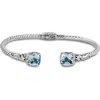 Samuel B. Two-tone Seahorse Textured Bangle Bracelet In Blue