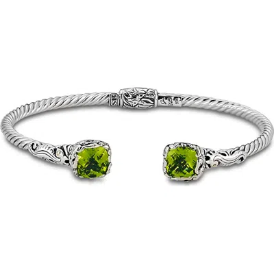 Samuel B. Two-tone Seahorse Textured Bangle Bracelet In Metallic