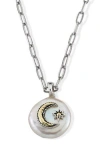 Samuel B. Two-tone Sun & Moon Mother-of-pearl Pendant Necklace In White