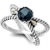 Samuel B. 18k & Silver 1.35 Ct. Tw. Black Spinel X Ring In Black
