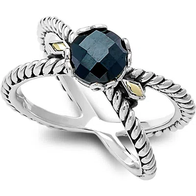 SAMUEL B. SAMUEL B. TWO-TONE X CROSSOVER BAND RING