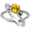 Samuel B. 18k & Silver 1.30 Ct. Tw. Citrine X Ring In Citrine Yellow