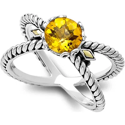 SAMUEL B. SAMUEL B. TWO-TONE X CROSSOVER BAND RING