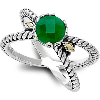 SAMUEL B. SAMUEL B. TWO-TONE X CROSSOVER BAND RING