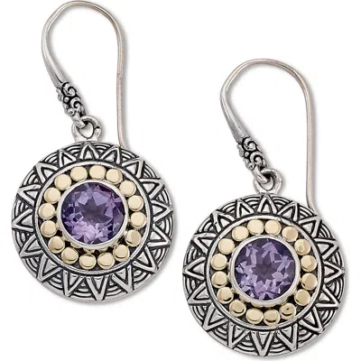 Samuel B. Two-tone Disc Drop Earrings In Metallic