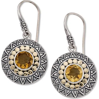 Samuel B. Two-tone Disc Drop Earrings In Metallic
