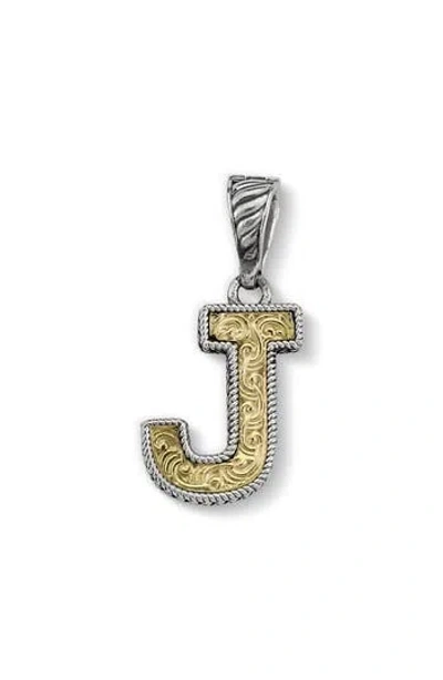 Samuel B. Two-tone Initial Pendant In Gold