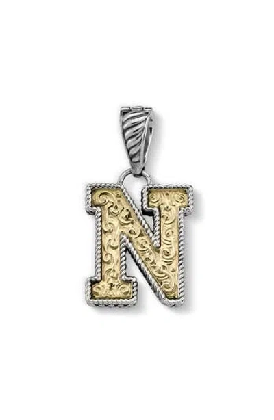 Samuel B. Two-tone Initial Pendant In Gold