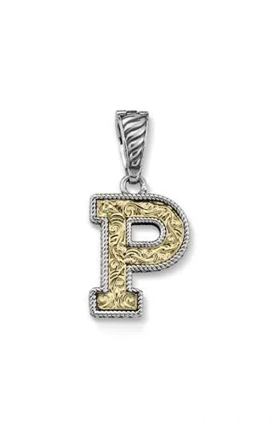 Samuel B. Two-tone Initial Pendant In Gold