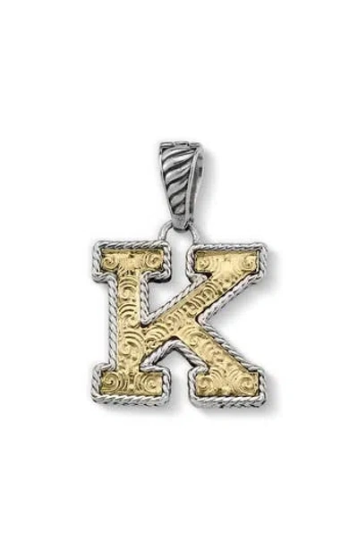 Samuel B. Two-tone Initial Pendant In Gold