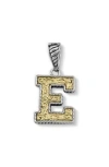 Samuel B. Two-tone Initial Pendant In Metallic
