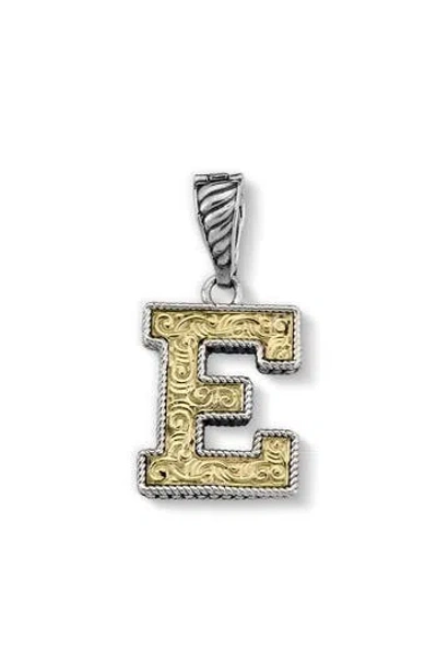 Samuel B. Two-tone Initial Pendant In Metallic