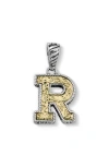Samuel B. Two-tone Initial Pendant In Metallic