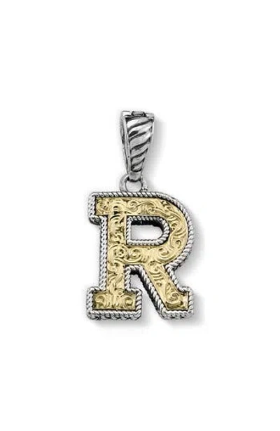 Samuel B. Two-tone Initial Pendant In Metallic