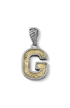 Samuel B. Two-tone Initial Pendant In Metallic