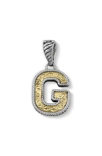 Samuel B. Two-tone Initial Pendant In Metallic
