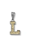 Samuel B. Two-tone Initial Pendant In Metallic