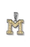 Samuel B. Two-tone Initial Pendant In Metallic