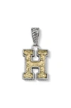 Samuel B. Two-tone Initial Pendant In Metallic
