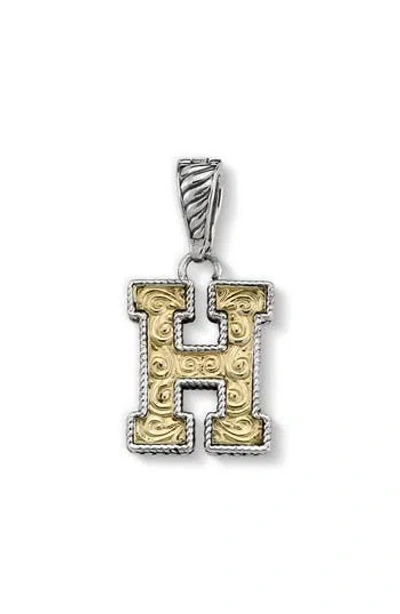 Samuel B. Two-tone Initial Pendant In Metallic