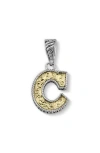 Samuel B. Two-tone Initial Pendant In Metallic