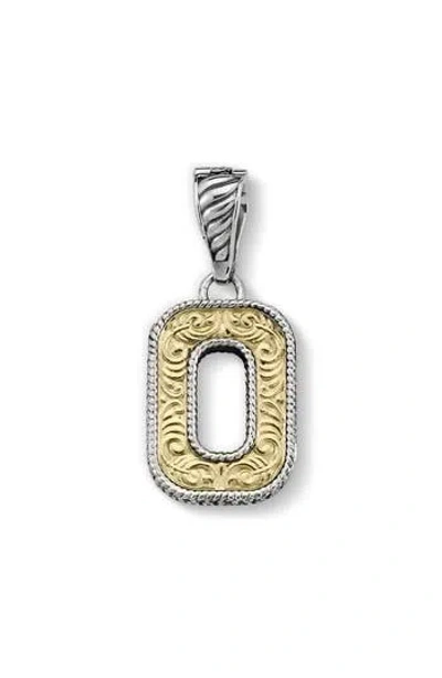 Samuel B. Two-tone Initial Pendant In Metallic
