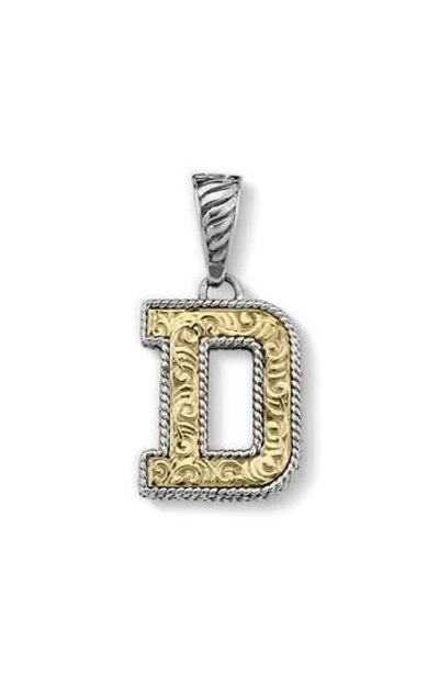 Samuel B. Two-tone Initial Pendant In Metallic