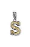 Samuel B. Two-tone Initial Pendant In Metallic