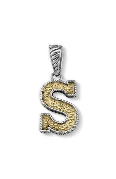 Samuel B. Two-tone Initial Pendant In Metallic