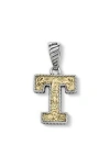 Samuel B. Two-tone Initial Pendant In White