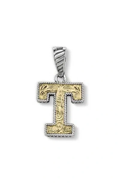 Samuel B. Two-tone Initial Pendant In White
