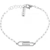 Samuel B. White Topaz Paper Clip Charm Bracelet In White/silver
