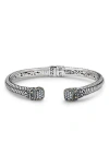 Samuel B. Woven Pavé Tipped Bangle In Metallic