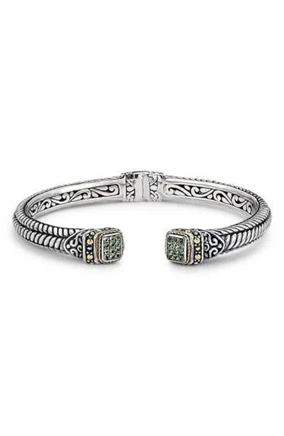 Samuel B. Woven Pavé Tipped Bangle In Metallic