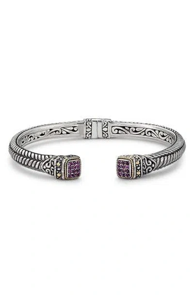 Samuel B. Woven Pavé Tipped Bangle In Silver