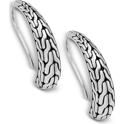 Samuel B. Woven Sterling Silver J-hoop Earrings