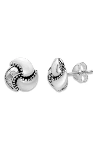 Samuel B. Woven Stud Earrings In Silver And Gold