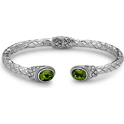 Samuel B. Woven Tipped Bangle In Peridot