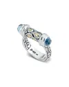 Samuel B. 18k & Silver Blue Topaz Bullet Ring