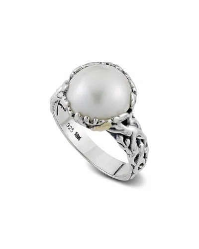 Samuel B. 18k & Silver 7mm Pearl Ring