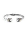 Samuel B. 18k & Silver Pearl Twisted Cable Bangle Bracelet