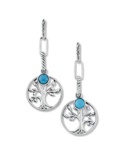 Samuel B. Silver 1.12 Ct. Tw. Sleeping Beauty Turquoise Drop Earrings In Metallic