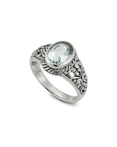 Samuel B. Silver 2.00 Ct. Tw. Blue Topaz Balinese Ring In Metallic