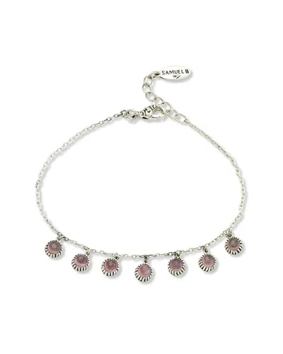 SAMUEL B. SAMUEL B. SILVER 2.45 CT. TW. RHODOCHROSITE BRACELET