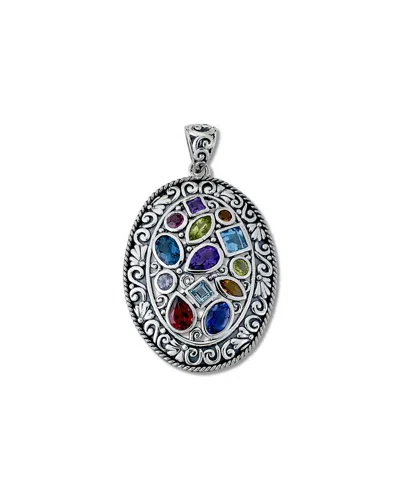 Samuel B. Silver 3.38 Ct. Tw. Gemstone Mosaic Pendant In Metallic