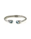 Samuel B. Silver 5.00 Ct. Tw. Blue Topaz Twisted Cable Bangle Bracelet
