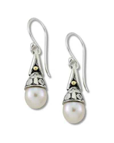 Samuel B. Silver 6-7mm Pearl Drop Earrings In Metallic