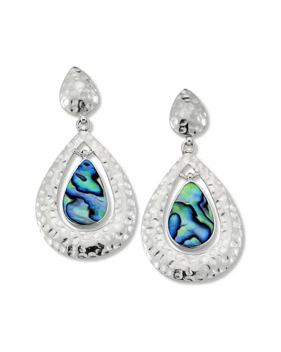 Samuel B. Silver Abalone Hammered Drop Earrings In White