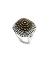 Samuel B. Silver Carved Flower Ring