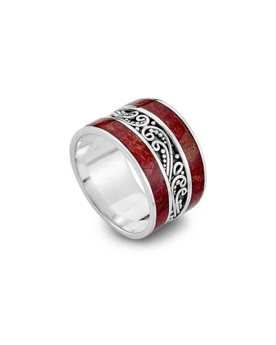 Samuel B. Silver Coral Scrollwork Ring In Metallic